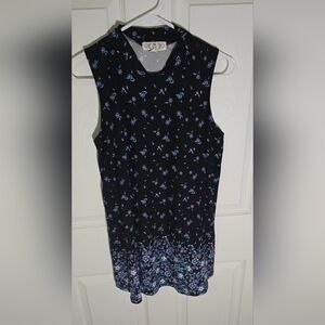 Pink Rose Womens Floral Tank Blouse Large